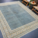 8’ x 10’1 Classic Vintage Carpet Muted Midnight Blue, Beige & Camel SB '4715