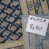 8’ x 10’1 Classic Vintage Carpet Muted Midnight Blue, Beige & Camel SB '4715