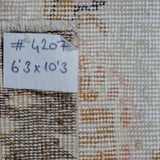 6’3 x 10’3 Vintage Oushak Rug Bone, Caramel & Brown SB '4207