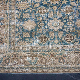 10’7 x 13’7 Classic Antique Carpet Muted Indigo Blue, Mocha & Espresso SB