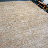 10’10 x 13’11 Classic Antique Carpet Muted Camel Brown, Green and Espresso SB
