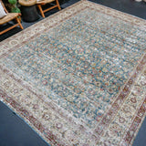 9’7 x 12’3 Classic Antique Carpet Muted Turquoise, Bone Gray & Violet SB '4726