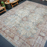 9’6 x 12’8 Classic Antique Rug Muted Blue, Gray & Wine SB '4728