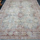 9’6 x 12’8 Classic Antique Rug Muted Blue, Gray & Wine SB '4728