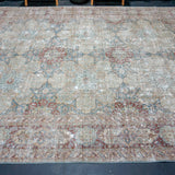 9’6 x 12’8 Classic Antique Rug Muted Blue, Gray & Wine SB '4728