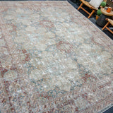 9’6 x 12’8 Classic Antique Rug Muted Blue, Gray & Wine SB '4728