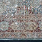 9’6 x 12’8 Classic Antique Rug Muted Blue, Gray & Wine SB '4728