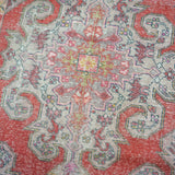 4’3 x 7’3 Vintage Oushak Rug Muted Red, Lilac & Plum