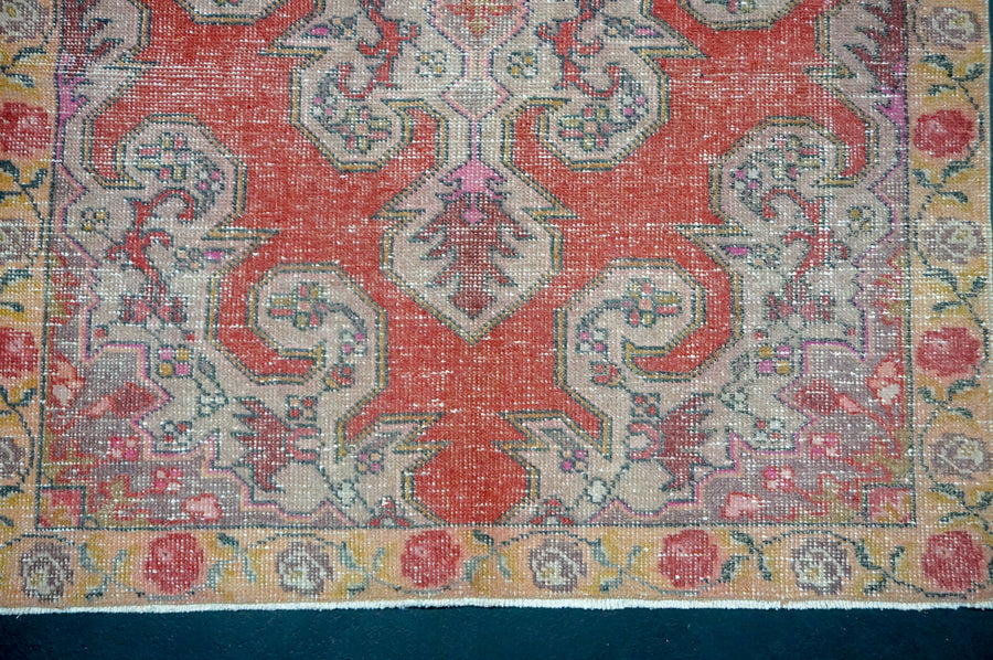 4’3 x 7’3 Vintage Oushak Rug Muted Red, Lilac & Plum