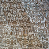 12’6 x 20’8 Classic Vintage Hamadan Rug Muted Vanilla Cream, Taupe, Bronze and Blue 70’s Carpet