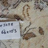 6’6 x 10’3 Vintage Oushak Rug Muted Violet, Beige and Brown Carpet