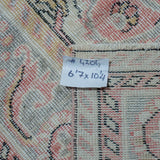6’7 x 10’4 Vintage Oushak Rug Pink & Blue