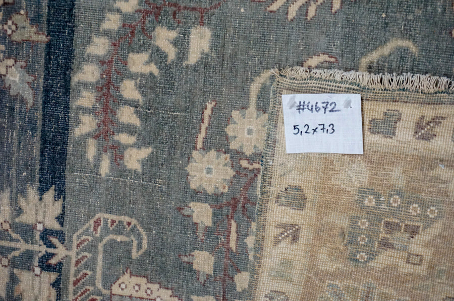 5’2 x 7’3 Classic Vintage Rug Dark Blue, Gray & Beige SB