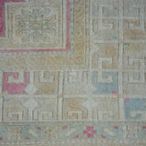 5’2” x 6’9 Vintage Turkish Milas Carpet Pink, Baby Blue and Cream '3007