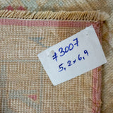 5’2” x 6’9 Vintage Turkish Milas Carpet Pink, Baby Blue and Cream '3007