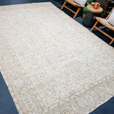 7’6 x 11’3 Vintage Oushak Rug Beige & Dark Taupe '4537