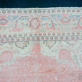 6’8 x 10’5 Vintage Oushak Rug Pink, Gray & Baby Blue '4164