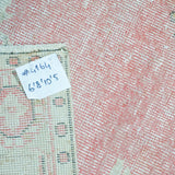 6’8 x 10’5 Vintage Oushak Rug Pink, Gray & Baby Blue '4164