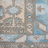 4’4 x 6’6 Vintage Turkish Carpet Muted Sky Blue + Cream & Beige '4265
