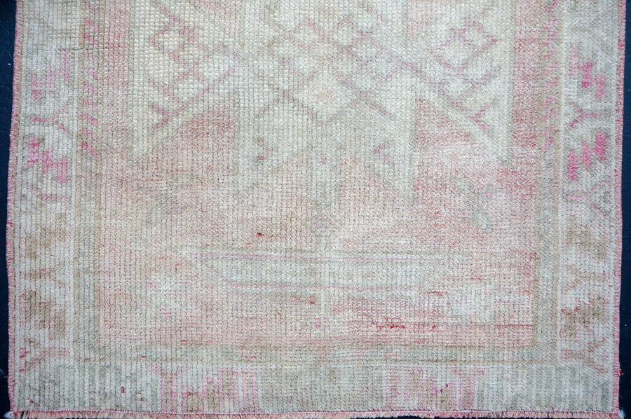 2’7 x 12’6 Herki Runner Muted Camel Beige, Coral & Gray