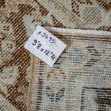 9’8 x 12’4 Classic Antique Rug Muted Beige, Gray & Brown '3695