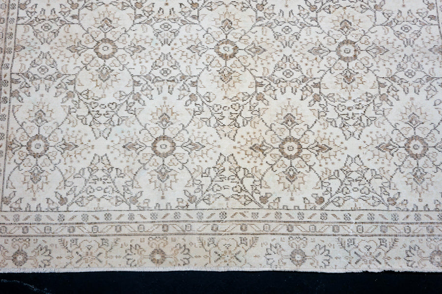6’6 x 10’7 Vintage Oushak Rug Beige, Bronze & Brown