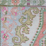 4’4 x 7’3 Vintage Oushak Rug Muted Salmon, Powder Blue & Green '4330 Linda's Barn