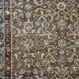 3’3 x 12’7 Persian Runner Brown, Olive &  Pale Peach