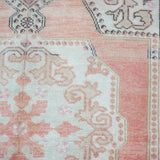 4’3 x 6’8 Vintage Oushak Rug Muted Red & Greige