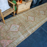 3’6 x 13’9 Persian Malayer Runner Camel and Blush Pink '2914