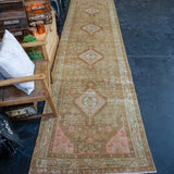 3’6 x 13’9 Persian Malayer Runner Camel and Blush Pink '2914