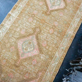 3’6 x 13’9 Persian Malayer Runner Camel and Blush Pink '2914