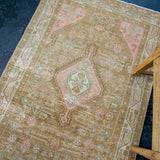 3’6 x 13’9 Persian Malayer Runner Camel and Blush Pink '2914