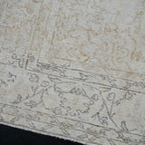 7’ x 11’ Vintage Oushak Rug Beige & Brown All Over Design Carpet '3599