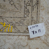 7’ x 11’ Vintage Oushak Rug Beige & Brown All Over Design Carpet '3599