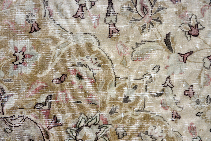 9 x 13  Persian Tabriz Carpet Beige, Olive & Some Pink