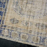 4’6 x 11’9 Vintage Oushak Runner Muted Navy Blue and Clay-Gray SB
