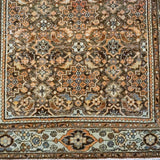 3’9 x 12’11 Persian Malayer Runner Brown, Apricot and Cream