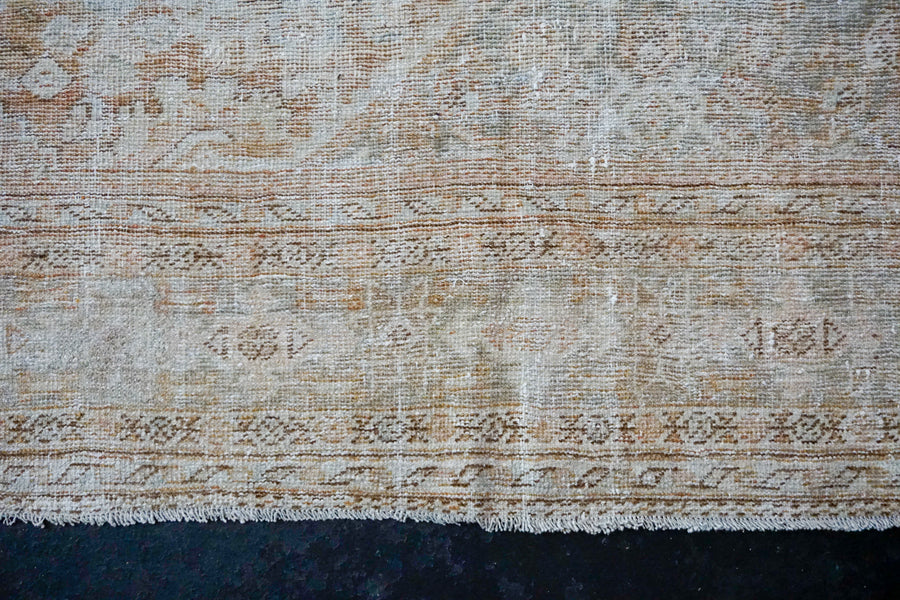 8’10 x 12’2 Classic Vintage Rug Muted Gray, Copper & Beige Carpet