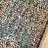 3’7 x 12’8  Persian Malayer Runner Indigo Blue, Brown and Beige '2923