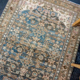 3’7 x 12’8  Persian Malayer Runner Indigo Blue, Brown and Beige '2923