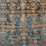 3’7 x 12’8  Persian Malayer Runner Indigo Blue, Brown and Beige '2923
