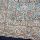 8’10 x 12’3 Classic Vintage Rug Muted Blue, Brown + Beige Carpet SB