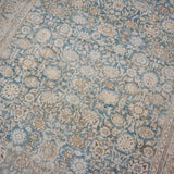 8’10 x 12’3 Classic Vintage Rug Muted Blue, Brown + Beige Carpet SB
