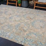 7’ x 10’1 Classic Vintage Rug Muted Blue + Blush-Beige Carpet
