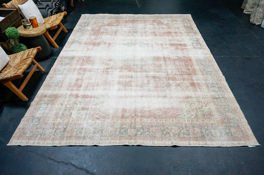 7’10 x 11’5 Oushak Rug Copper and Forest Green SB