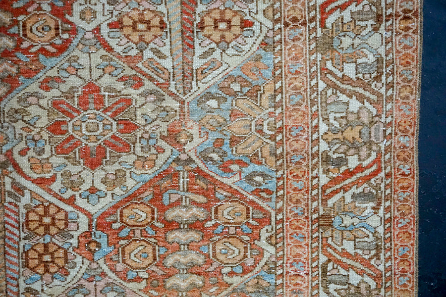 5’4 x 10’3 Classic Vintage Rug 1960’s Copper, Taupe + Cream