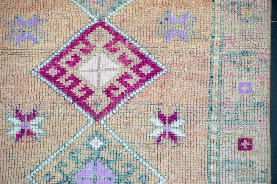 2’11 x 5’8 Vintage Herki Runner Blush, Gray + Fuchsia