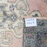3’8 x 7’ Vintage Oushak Rug Muted Pink, Gray & Oyster Shell