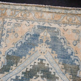3’ x 15’ Classic Vintage Runner Muted Blue, Camel Beige & Cream